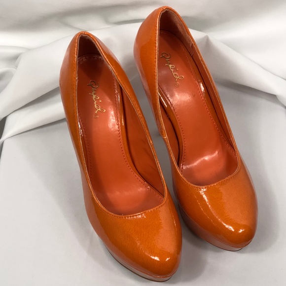 Qupid Orange 4.5 inch heel A017 - Picture 2 of 6